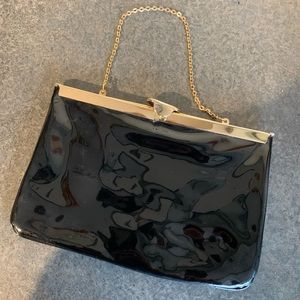 Vintage Etra Black Patent Leather Clutch